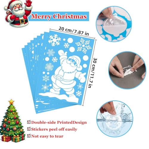 Plexaris Christmas Window Decorations - 260 Pcs Double-Sided Stickers, 9 Sheet Reusable White Vinyl PVC Snowflake Decals for Windows and Mirrors - Image 4