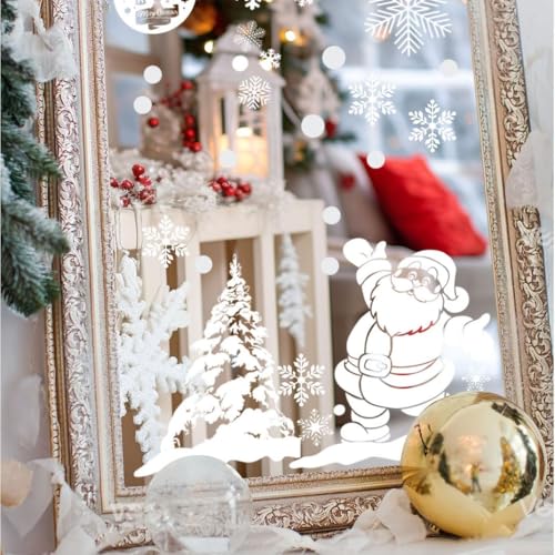 Plexaris Christmas Window Decorations - 260 Pcs Double-Sided Stickers, 9 Sheet Reusable White Vinyl PVC Snowflake Decals for Windows and Mirrors - Image 5