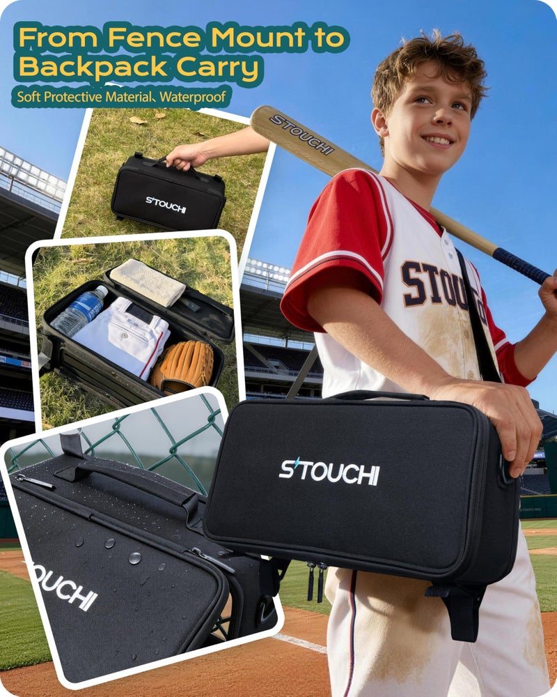 Stouchi Game Changer Mounting Kit, All-in-One Soft Fabric Fence Mount Bag with Anti-Glare Shade & Storage, Portable Fence Mount for Baseball Softball Tennis, Compatible with iPhone/GoPro/Mevo Start - Image 3