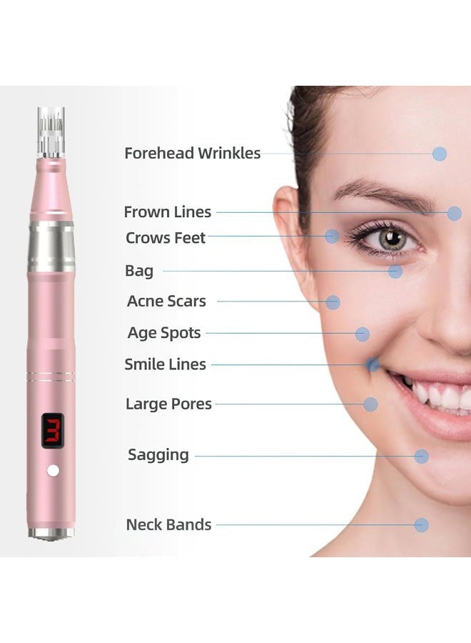 Puicmlna Microneedling Pen with 20 Pcs Pin & Nano Cartridges Size 0.1mm, 5 x 42-pin, 5 x 36-pin,5 x 12-pin,5 x Nano series mixed-Puicmlna Replacement Cartridges Disposable Needles - Image 5