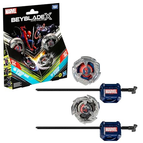 Beyblade X Marvel Collab Spider-Man 3-60F vs. Venom 3-80N Multipack Set, Includes 2 Right-Spin Tops & Launchers, Spinning Toys for Kids 8+, Boys and Girls - Image 4