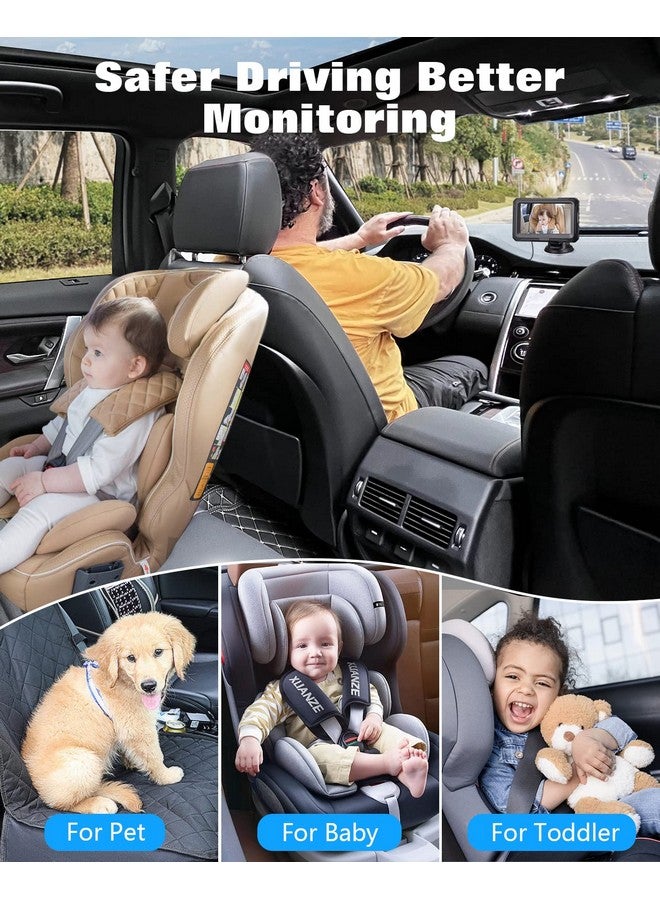 Zacro كاميرا زاكرو 1080P للأطفال في السيارة، كاميرا 4.3" للأطفال في السيارة، مع رؤية ليلية عالية الدقة، زاوية رؤية واسعة 150°، قابلة للدوران 360°، لمقعد الأطفال المواجه للخلف - Image 2