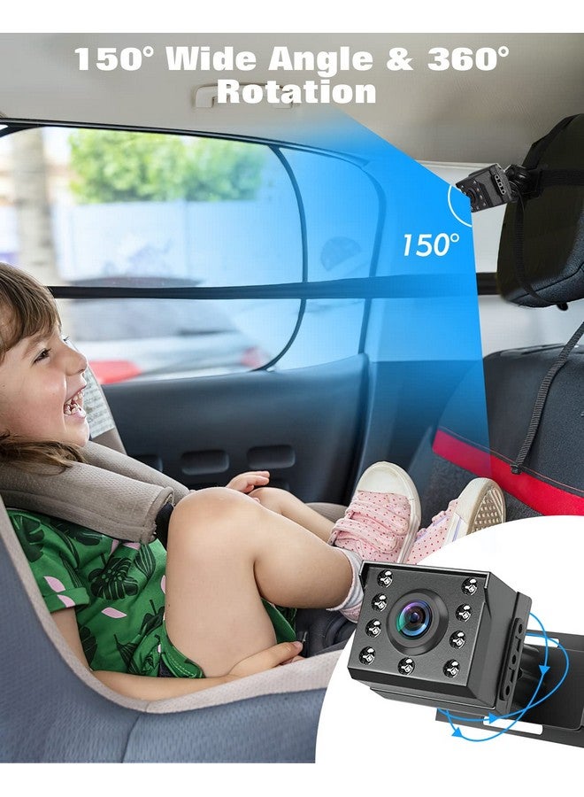 Zacro كاميرا زاكرو 1080P للأطفال في السيارة، كاميرا 4.3" للأطفال في السيارة، مع رؤية ليلية عالية الدقة، زاوية رؤية واسعة 150°، قابلة للدوران 360°، لمقعد الأطفال المواجه للخلف - Image 5