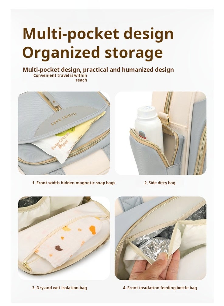 Large Capacity Diaper Bag for Mom, Tote Mommy Bag with Multi Compartments, Waterproof Lightweight Travel Baby Bag, Hands-Free Crossbody Bag for New Moms - Image 5