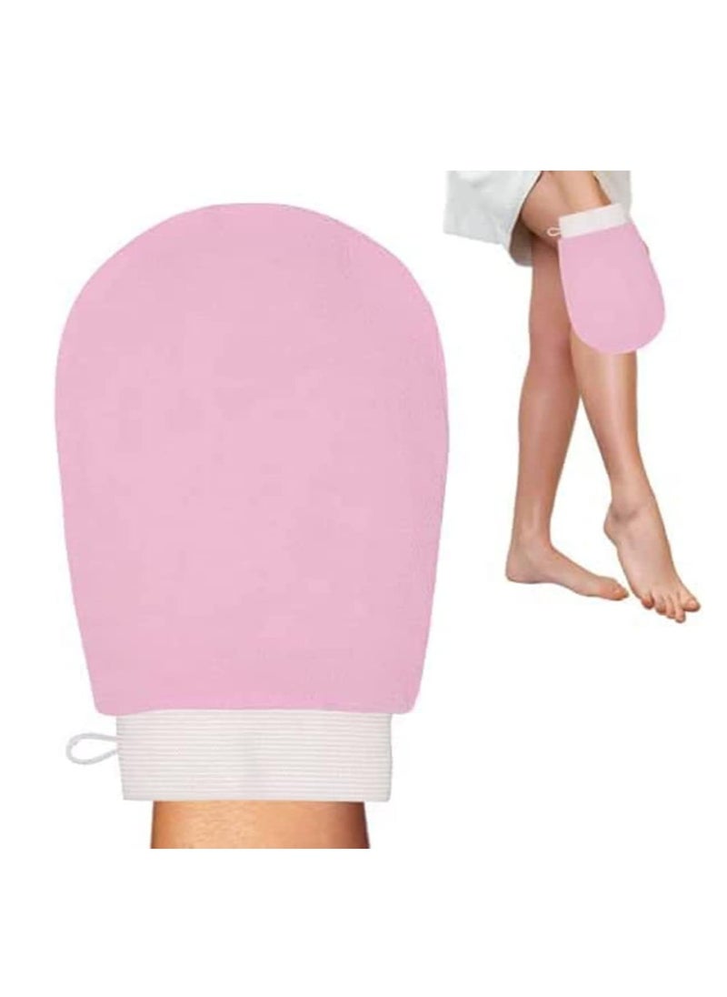 COOLBABY Deep Exfoliating Glove for Body - Shower Scrubbing Mitt for Softer Illuminate Skin, Dead Skin Remover for Women, Silky Smooth Skin(Pink）