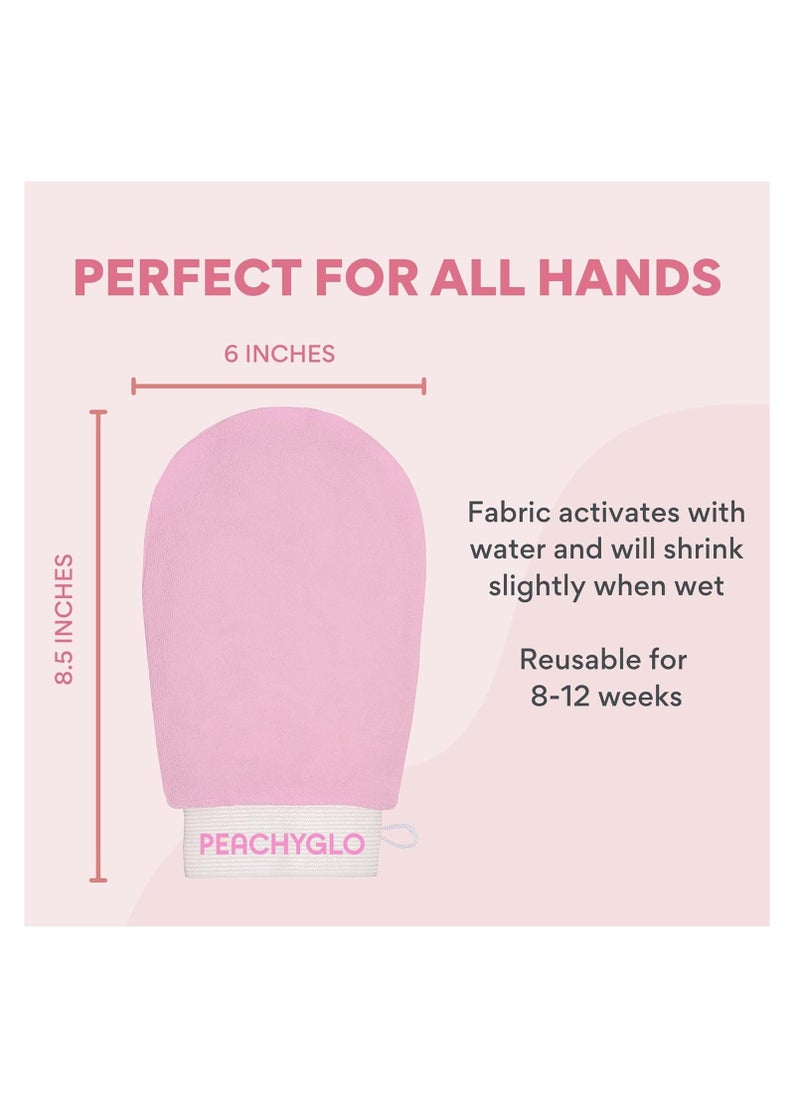 COOLBABY Deep Exfoliating Glove for Body - Shower Scrubbing Mitt for Softer Illuminate Skin, Dead Skin Remover for Women, Silky Smooth Skin(Pink）