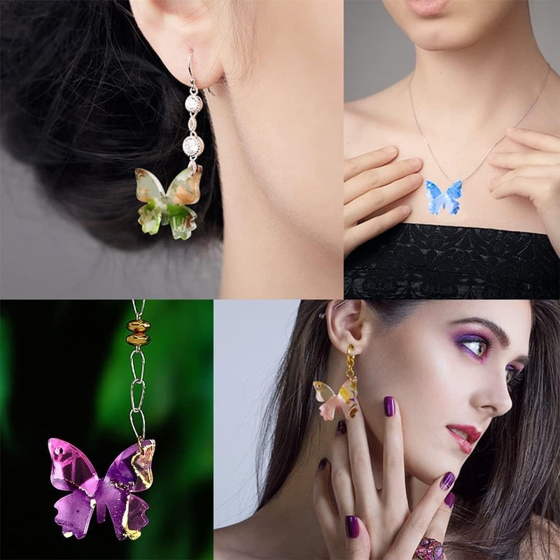 SNOOGG Resin Butterfly Jewellery epoxy Resin Casting Moulds 24 Cavity Imported for Earring with Letter Zodiac Sign Key Chain etc - Image 4