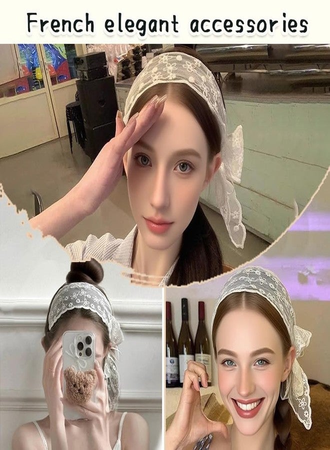 طوق شعر أبيض من الدانتيل مزين بفيونكة زهرية للنساء، مناسب لحفلات الزفاف، وحفلات وصيفات العروس، وحفلات الزفاف، وحفلات الكريسماس، وأعياد الميلاد، وهدايا للصديقات، وإكسسوارات شعر على شكل فيونكة مزينة بالزهور. - Image 5