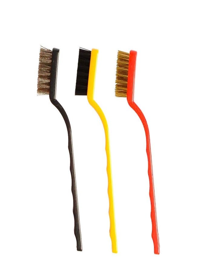 Dejim Mini Wire Brush Cleaning Tool Kit Brass, Nylon, Stainless Steel Bristles (Set of 3 Pieces) - Image 1