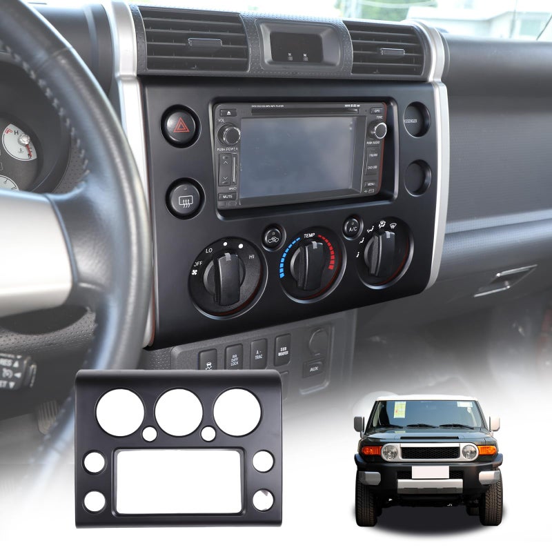LLKUANG ABS Car Console GPS Navigation Trim Panel Cover for Toyota FJ Cruiser 20072021 Center Console Knob Button Control Frame Cover Matte Black