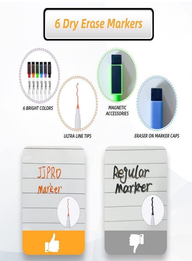 JJPRO Magnetic Weekly Calendar and to Do List for Fridge - 8.5" x 6.5" Weekly Planning Board and Dry Erase Daily to-Do List -6 Markers Included! - Image 4