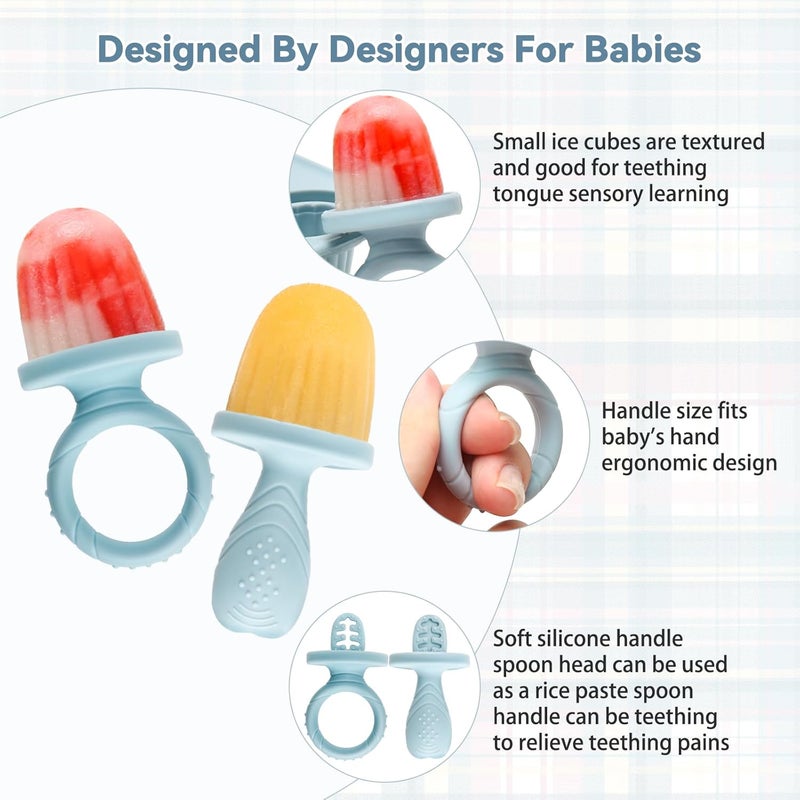 mislili Silicone Baby Popsicle Molds with Sticks, Mini Popsicles Molds for Babies Breastmilk Popsicle Molds for Teething Relief, Frozen Treats Maker Popsicle Maker Ice Pop Mold for Toddlers Kids - Image 5