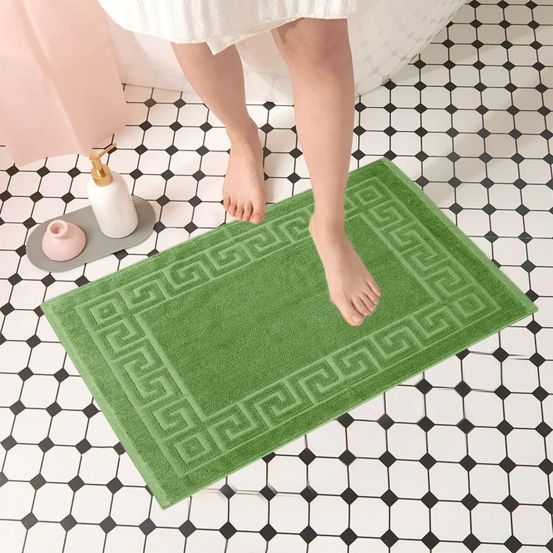 DAN RIVER Greek Cotton Bath Mats Set of 2 – Not a Bathroom Rug, Ultra Soft, Highly Absorbent & Machine Washable Bath Mat Towel for Bathroom Floor Mat – Durable, Quick-Dry, 21x34 Inches, Sage Green - Image 2