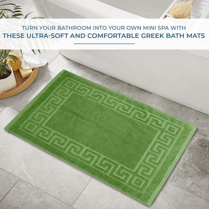 DAN RIVER Greek Cotton Bath Mats Set of 2 – Not a Bathroom Rug, Ultra Soft, Highly Absorbent & Machine Washable Bath Mat Towel for Bathroom Floor Mat – Durable, Quick-Dry, 21x34 Inches, Sage Green - Image 5