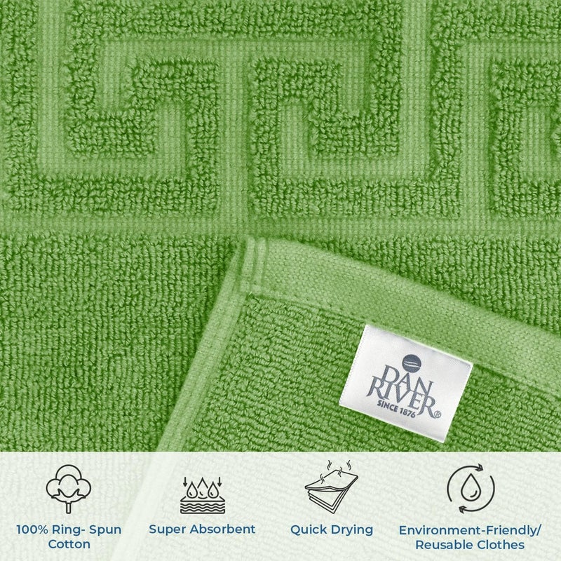 DAN RIVER Greek Cotton Bath Mats Set of 2 – Not a Bathroom Rug, Ultra Soft, Highly Absorbent & Machine Washable Bath Mat Towel for Bathroom Floor Mat – Durable, Quick-Dry, 21x34 Inches, Sage Green - Image 3