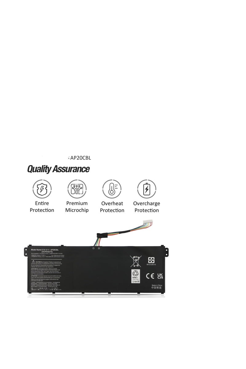 Terabyte بطارية AP20CBL متوافقة مع Acer Swift 3 SF314-43 SF314-511 Aspire 5 A515-45 A515-46 A515-56 A515-56T A515-56G 7 A715-43G Vero AV15-51 بسعة 11.55V 53Wh/4590mAh/3 خلايا - Image 3