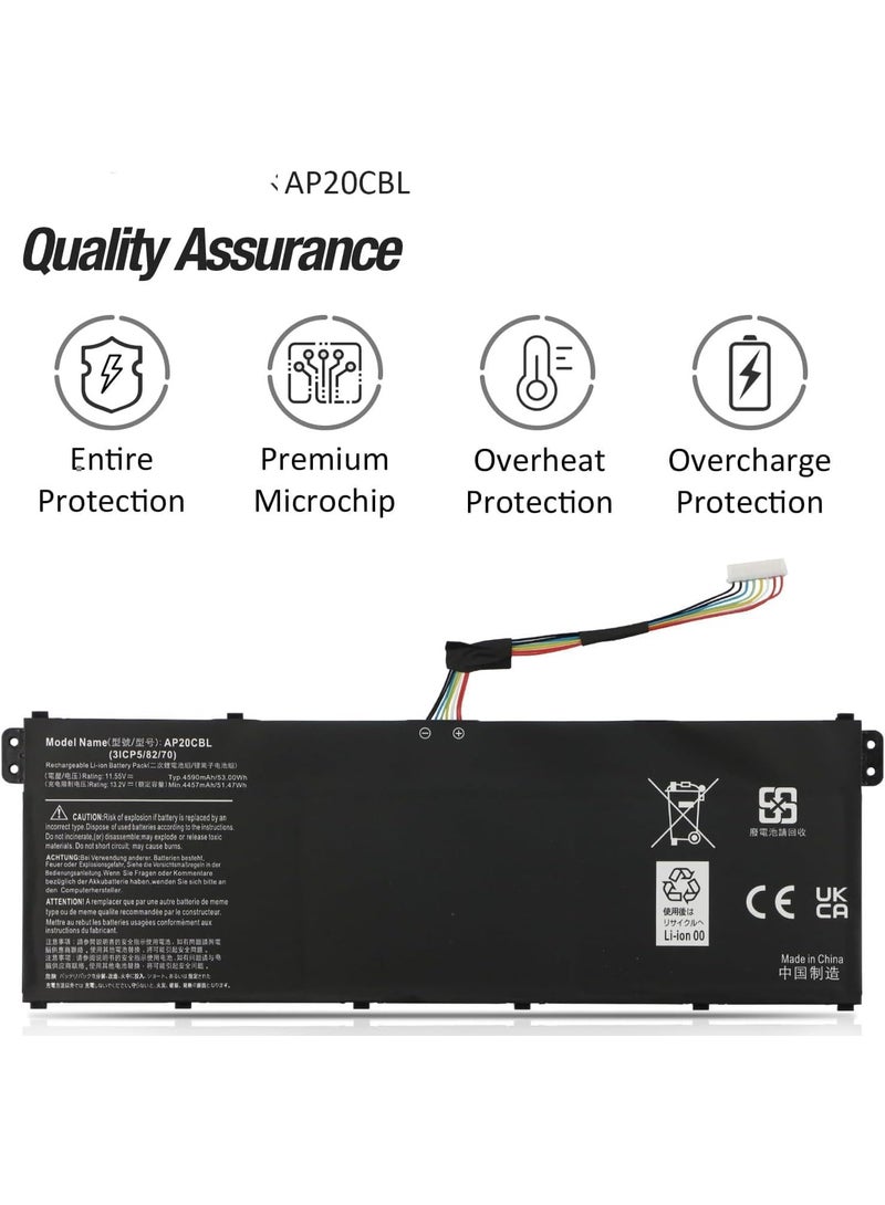 Terabyte بطارية AP20CBL متوافقة مع Acer Swift 3 SF314-43 SF314-511 Aspire 5 A515-45 A515-46 A515-56 A515-56T A515-56G 7 A715-43G Vero AV15-51 بسعة 11.55V 53Wh/4590mAh/3 خلايا - Image 5