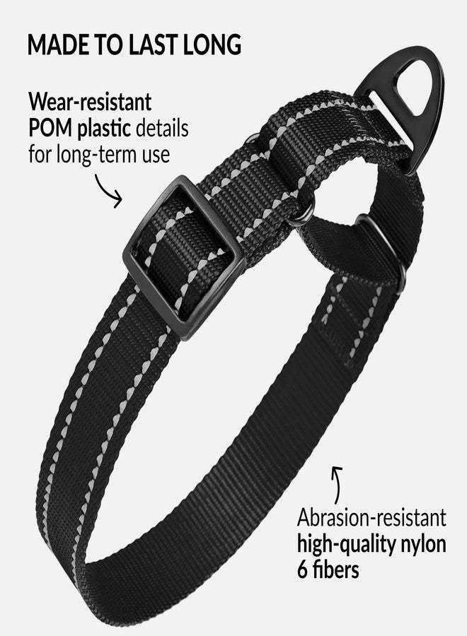 Collardirect Reflective Martingale Dog Collar Nylon Training Collars for Small Medium Large Dogs Puppy Pink Orange Green (M, Neck Size 13"-18", Black) - Image 4