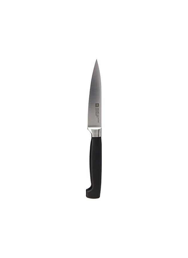 Zwilling Four Star Paring Knife 10cm. Ergonomic handle. Forged Special Formula High-Carbon stainless steel. Ice-hardened. Precision-honed. 57 Rockwell Hardness. 15 degrees edge angle. Made in Germany  - Image 2