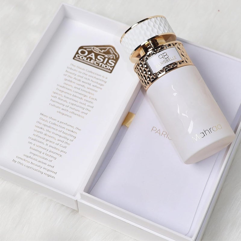 Parisbelle Mahraa Oasis Collection Extrait De Parfum 100ml | Fruity-Spicy Oriental Scent with Peach, Saffron & Oud - Image 4