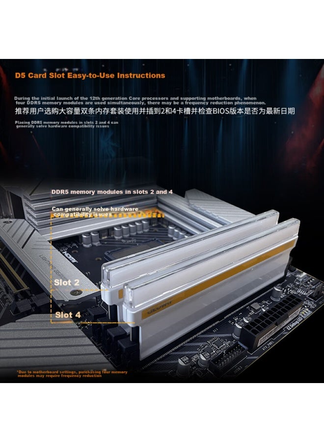 Gloway 32gb Ddr5 7200 Desktop Memory Module, Shencai Rgb Light Bar, Hynix A-die Cl34, Bright Moon White - Image 2