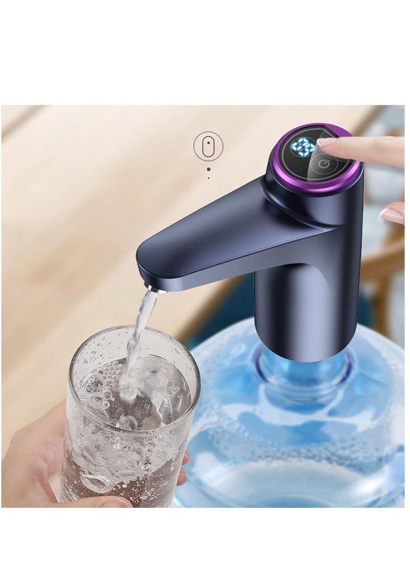 Automatic Water Bottle Pump Usb Electric Water Cooler Dispenser For Camping Household Black Bulit In Battery - Image 2