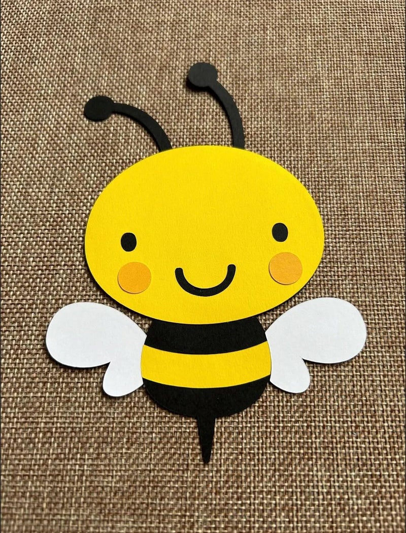 Haoser Pack of 12 Bee and Beehive Paper Cutouts for Kids Crafts – 4 Inch – Cute Yellow Bee Theme Decorations, Scrapbooking, DIY Projects, Classroom Art, Wall Decor - Image 4