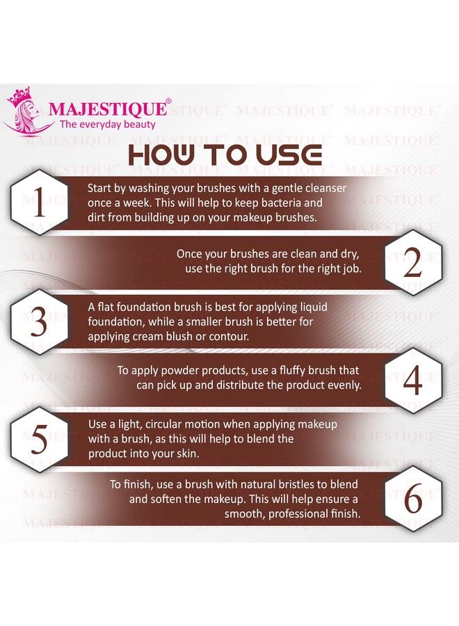 MAJESTIQUE طقم فرش مكياج بيضاوي مرن - عبوة قيمة من 3 فرش مكياج - Image 4