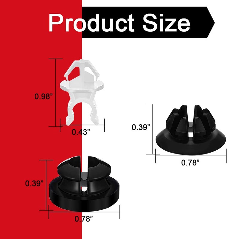 Middrivr 30PCS Hood Prop Rod Holder Clips, Car Engine Hood Stay Clips, Hood Support Prop Rod Holder, Black White Hood Rod Clip Replacement 91503-SS0-003, Hood Car Grommet Clips for Most Cars - Image 2