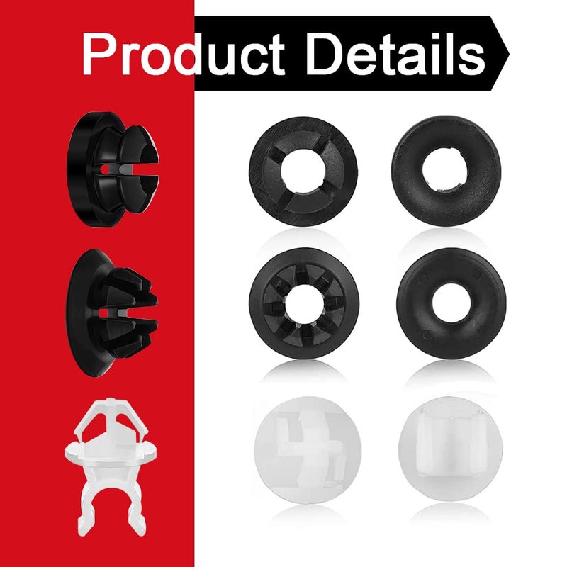 Middrivr 30PCS Hood Prop Rod Holder Clips, Car Engine Hood Stay Clips, Hood Support Prop Rod Holder, Black White Hood Rod Clip Replacement 91503-SS0-003, Hood Car Grommet Clips for Most Cars - Image 3