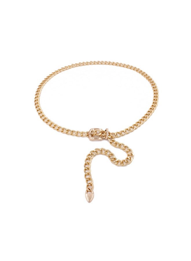 VRITRAZ Women and Girl Fashion Metal Buckel Gold Plated Belly Chain Waist Belt Jewellery kamarband Waistband (Color-Golden) - Image 1