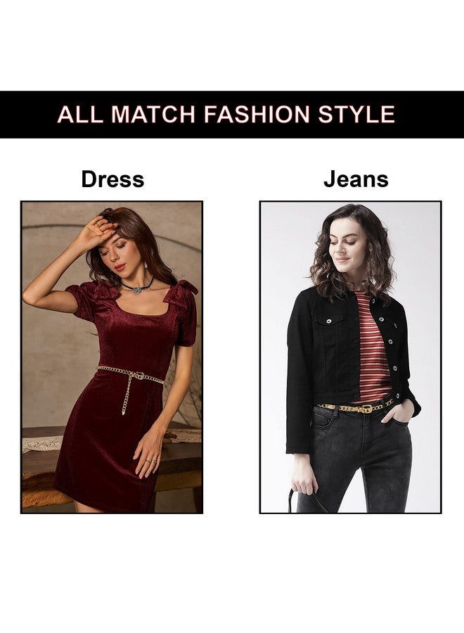 VRITRAZ Women and Girl Fashion Metal Buckel Gold Plated Belly Chain Waist Belt Jewellery kamarband Waistband (Color-Golden) - Image 5