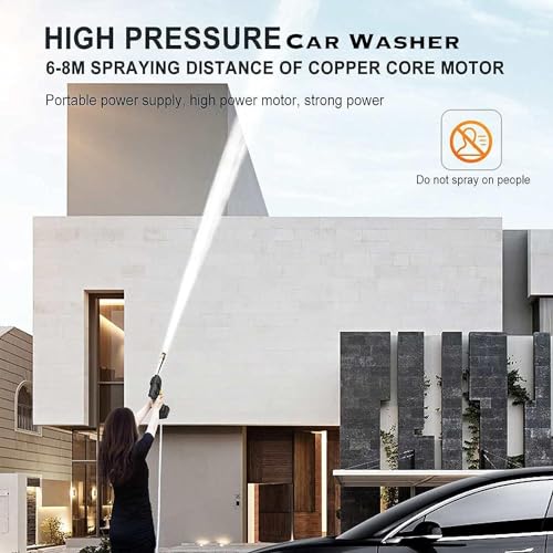 Dayanidhi 48V 12000mAh Cordless High Pressure Washer | Rechargeable Car Washing Machine with Foam Bottle | Powerful Multifunctional Water Gun for Bike & Car Cleaning (5M Pipe & Nozzles) - Image 3