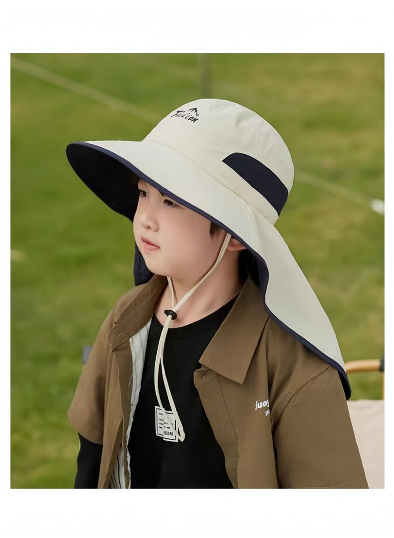 Harse Kids Outdoor Sun Protection Hat with Neck Flap UPF50+ UV Shield Breathable Lightweight Headwear for Hiking Fishing Camping（Khaki） - Image 5