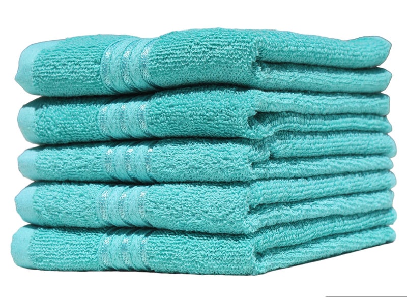 Solance Super Cotton Hand Towel 400 GSM, Ultra Soft and Super Absorbent (Set of 5) Sea Green - Image 3
