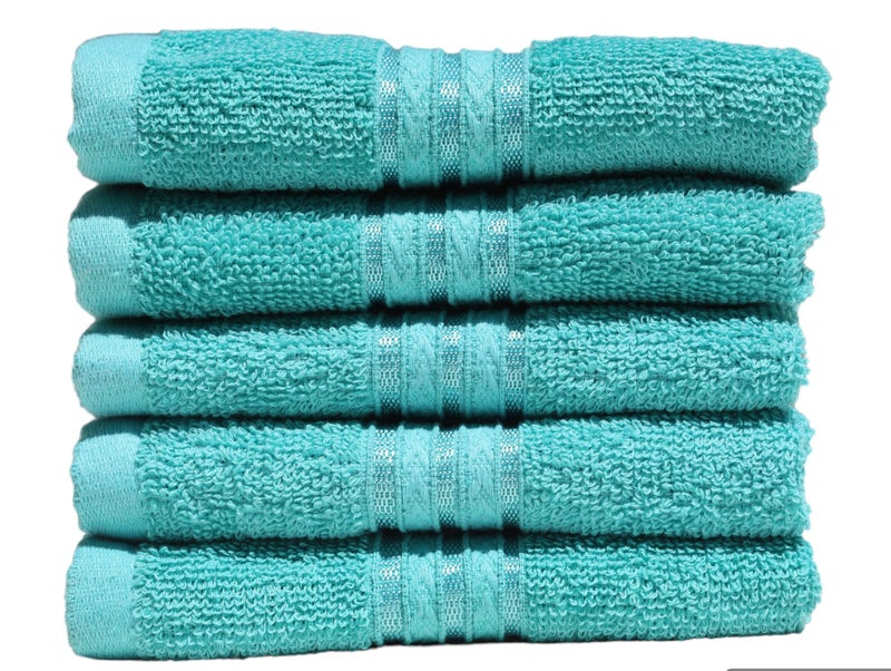 Solance Super Cotton Hand Towel 400 GSM, Ultra Soft and Super Absorbent (Set of 5) Sea Green - Image 2