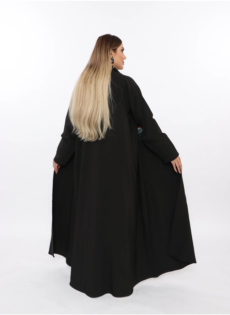 Black abaya with colorful threads on the chest - pzsku/ZA9C397F713F92D8648D8Z/45/_/1708957824/5eac87de-6a0b-419b-a2d5-ba23996f3153