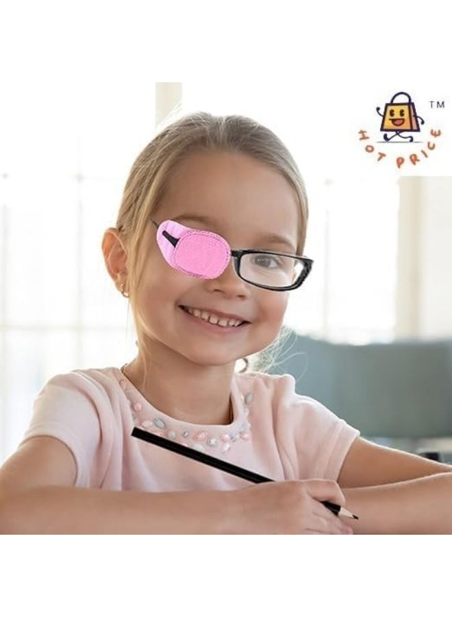 Glasses Eye Patch for Kids Non-Woven Fabric Eye Patch for Amblyopia Lazy Eye Strabismus (Pink) - Image 2