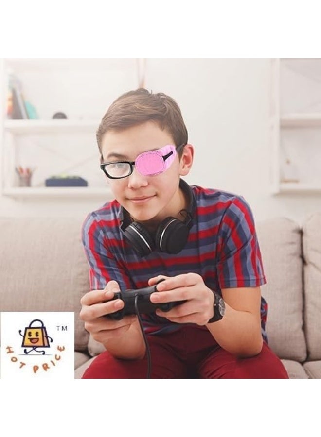 Glasses Eye Patch for Kids Non-Woven Fabric Eye Patch for Amblyopia Lazy Eye Strabismus (Pink) - Image 3