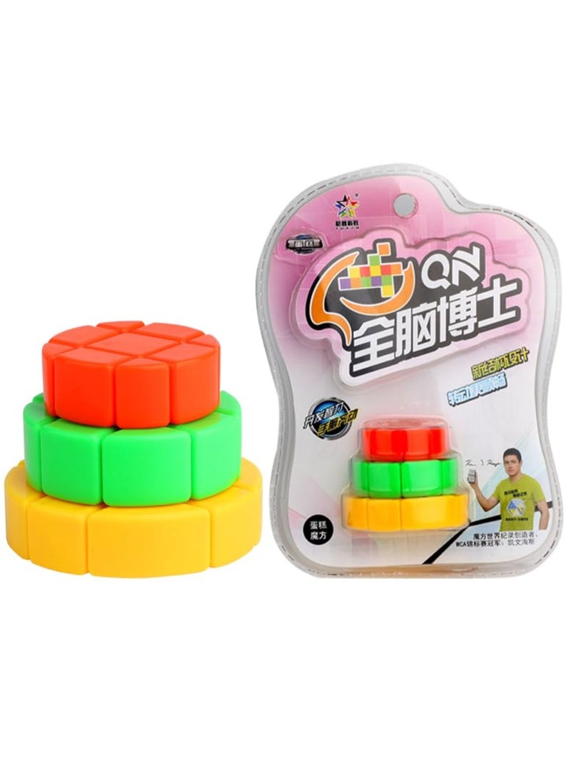مكعب كيك ثلاثي الطبقات، لعبة أحجية سحرية متعددة الألوان بدون ملصقات - Image 1