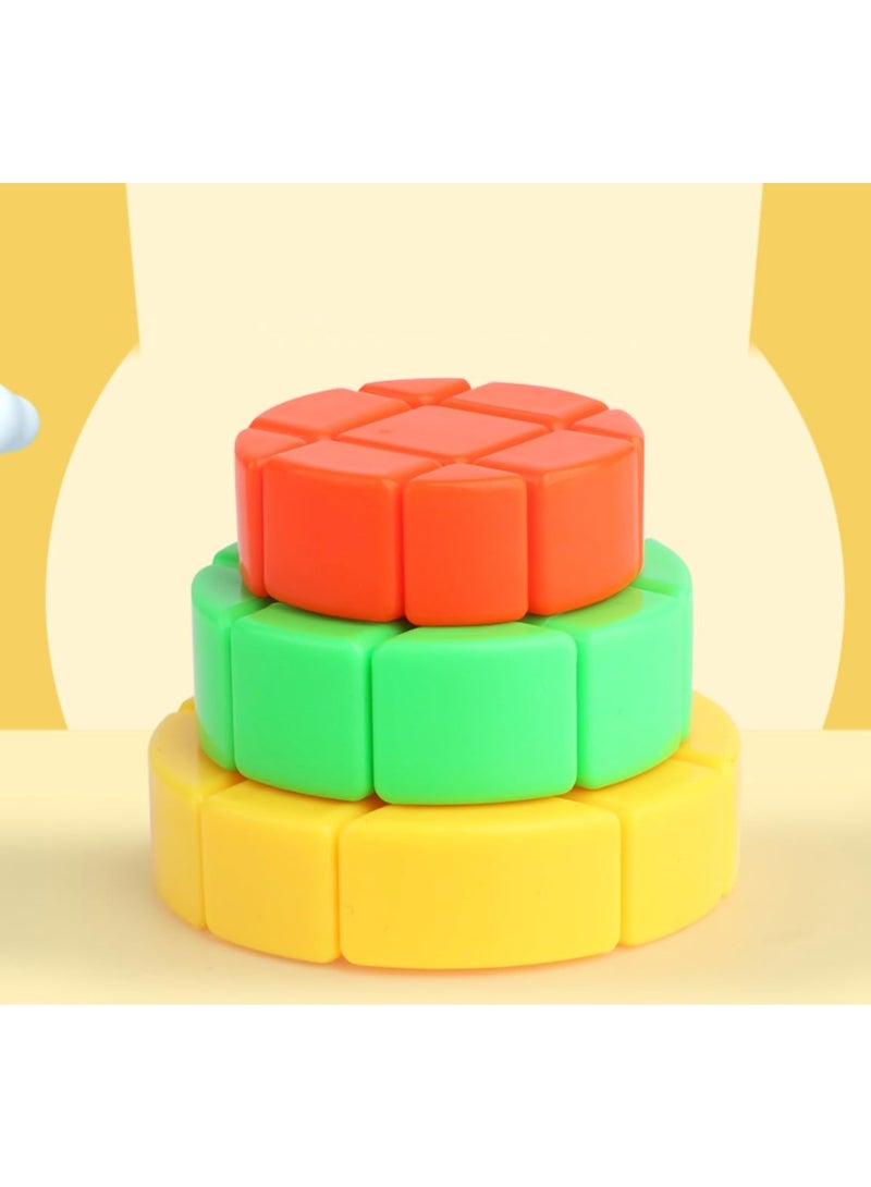 مكعب كيك ثلاثي الطبقات، لعبة أحجية سحرية متعددة الألوان بدون ملصقات - Image 3