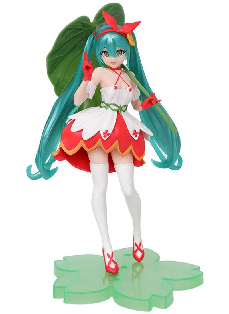 General Green Leaf Hatsune Virtual Singer Hatsune Miku Fairy Tale Wonderland Anime Beautiful Girl Desktop Decoration Figure Ornaments  - Image 1