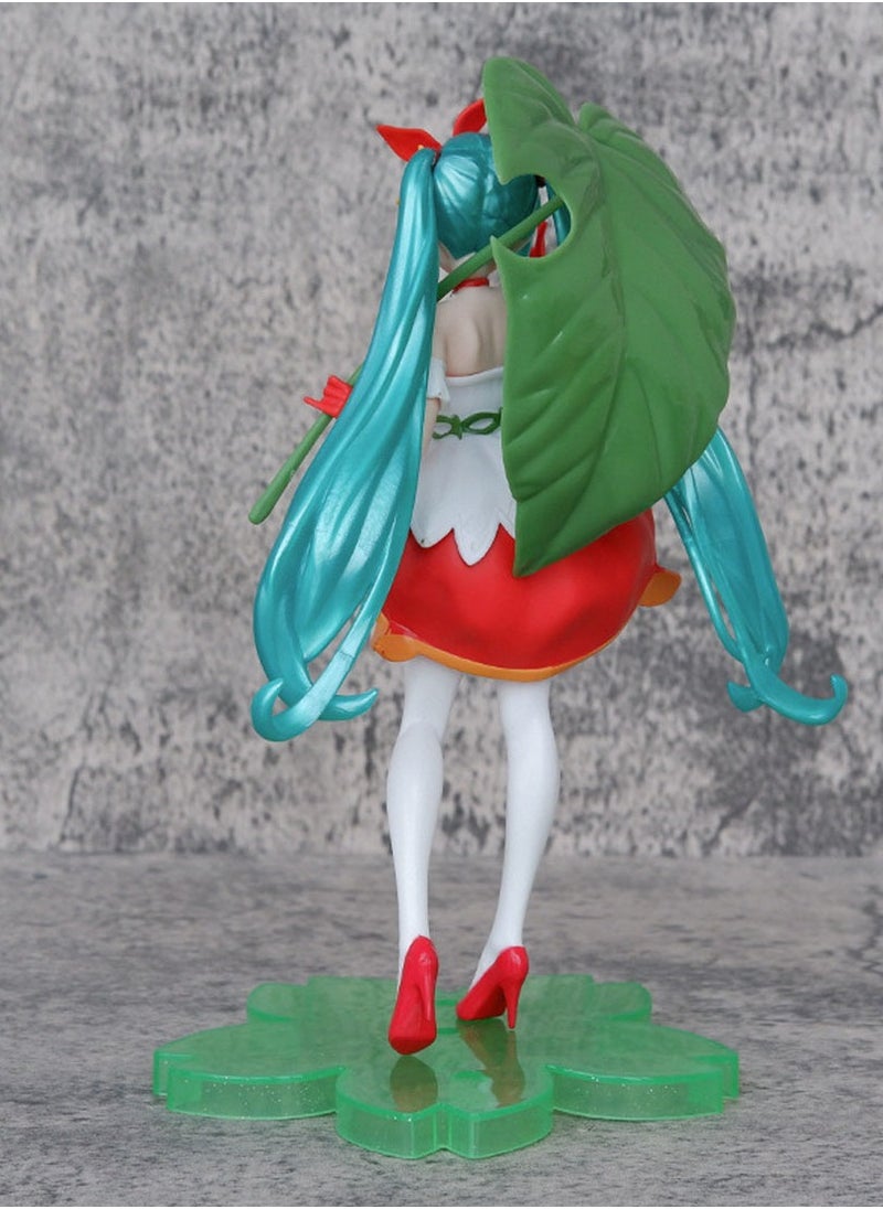 General Green Leaf Hatsune Virtual Singer Hatsune Miku Fairy Tale Wonderland Anime Beautiful Girl Desktop Decoration Figure Ornaments  - Image 3