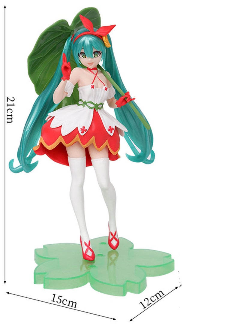 General Green Leaf Hatsune Virtual Singer Hatsune Miku Fairy Tale Wonderland Anime Beautiful Girl Desktop Decoration Figure Ornaments  - Image 4