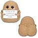 COZYMATE Crocheted Potato with Affirmations Cards Emotional Crochet Support Positive Energy Gifts for Women Friends Christmas Gag Gift Lightbrown 1P - Image 3