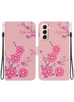 Generic Case Cover For Samsung Galaxy S21 FE 5G Crystal Texture Colored Drawing Leather Phone Case Cherry Blossoms 