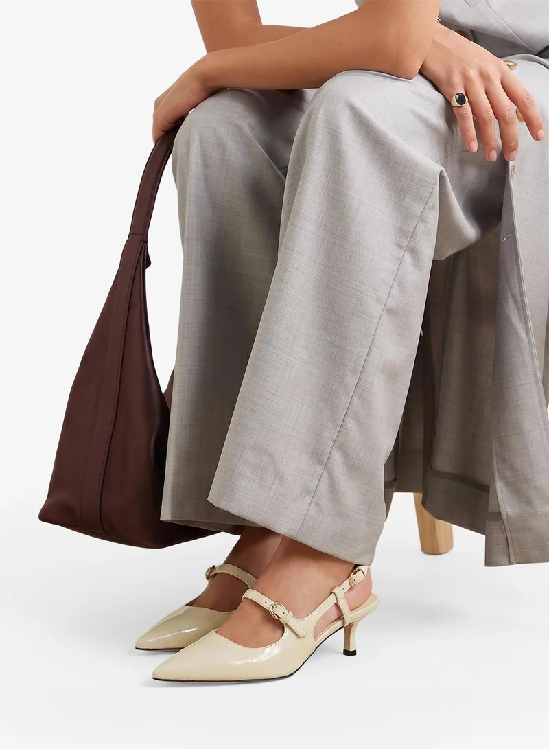 Mid Heel Sling Back Pump