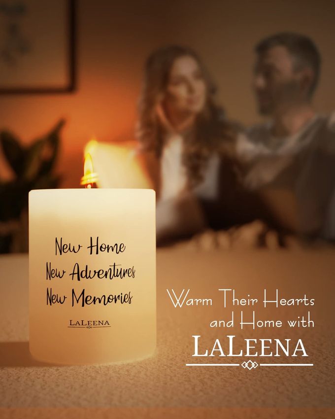 LALEENA House Warming Gifts for New Home Housewarming Gifts for New House Scented House Warming Candle  Glass Jar Candle Gift with 100% Organic Soy Wax & Fragrance Oil  by LaLeena, 14 Oz., Jasmine - Image 2
