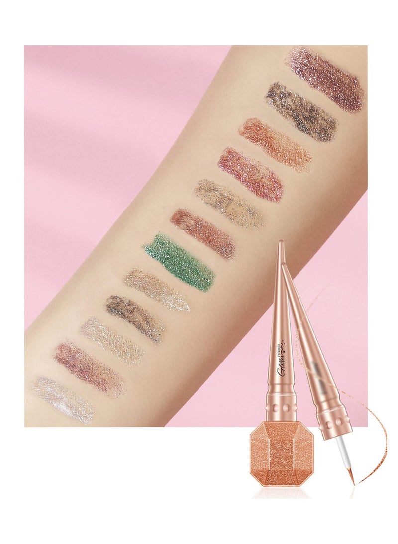 SYOSI 5 Pack Liquid Glitter Eyeliner Set, Metallic Shimmer Glitter Eyeshadow, Pigmented, Long Lasting, Quick Drying, Loose Glitter for Crystals EyeMakeup, Waterproof Shimmer Liquid Eyeliner Liner  - Image 2