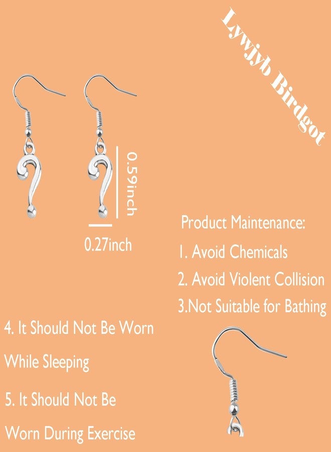 لوجيب بيردجوت أقراط علامة استفهام مستوحاة من فيلم Lywjyb Birdgot، هدية مثالية للابنة أو الأخت أو النساء (بطاقة استفهام). - Image 2